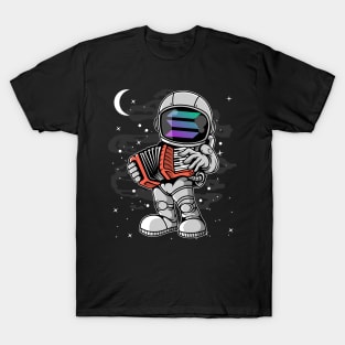 Astronaut Accordion Solana SOL Coin To The Moon Crypto Token Cryptocurrency Blockchain Wallet Birthday Gift For Men Women Kids T-Shirt